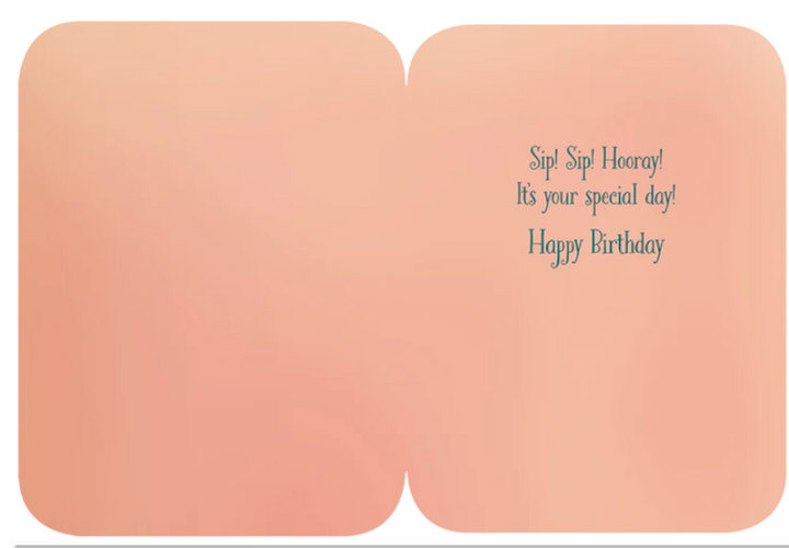 Greeting Card - Happy Birthday - Girl drinking with a straw