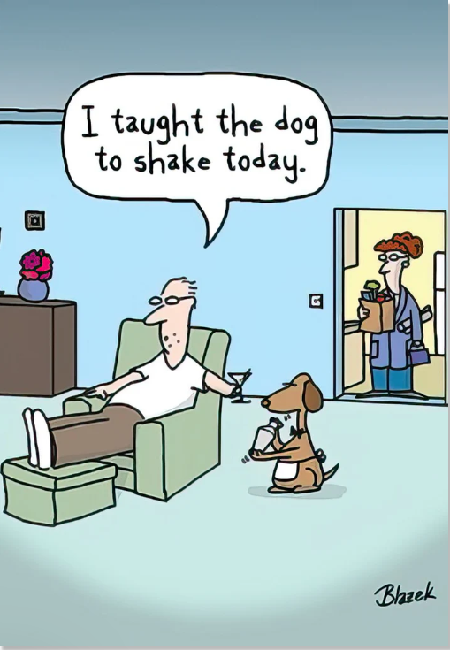 Greeting Card - Happy Birthday - I taught the dog to shake today