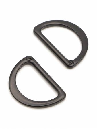Bag - D Ring Flat 1in Black Metal Set of Two
