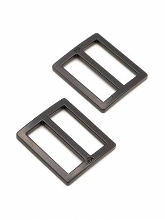 BAG - Slider Widemouth Flat 1in Black Metal Set of Two