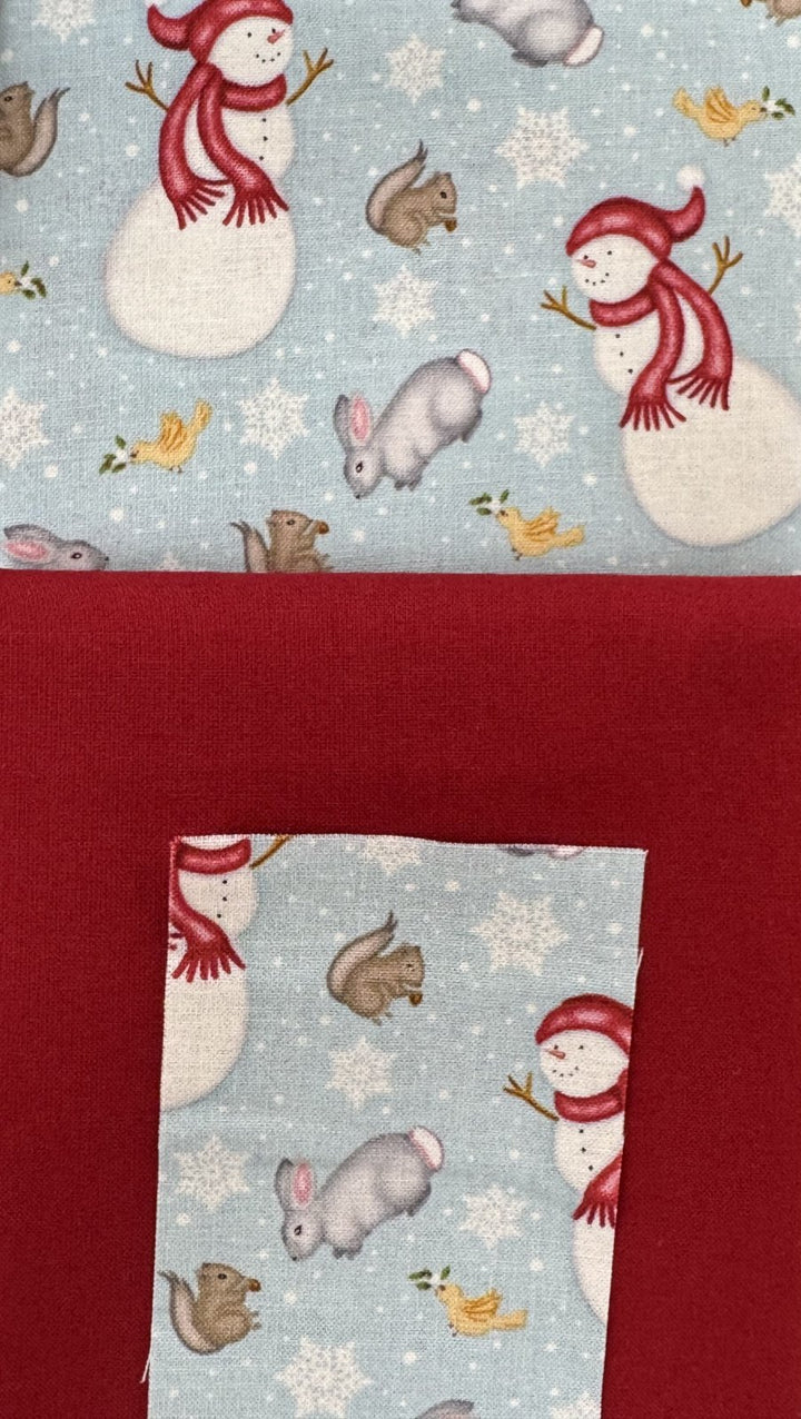 KIT - Simple Stocking - Blue Snowman and Red Solid