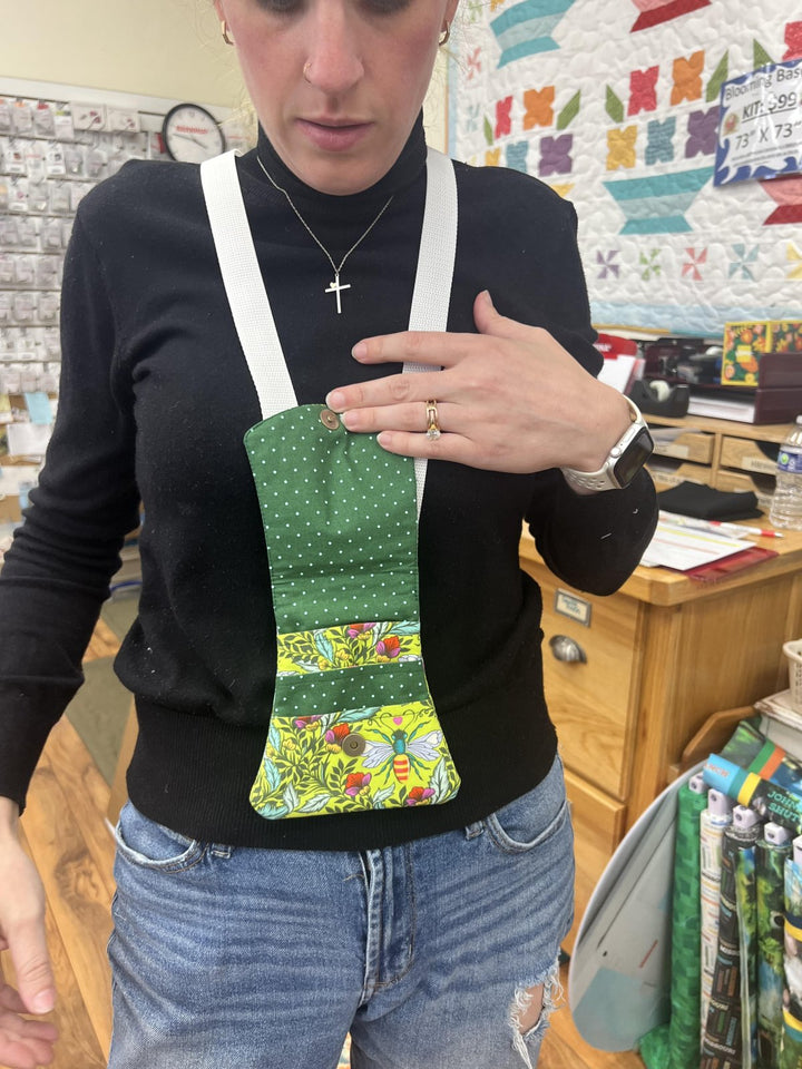 KIT - Cell Phone Holder Wallet - Floral and Gold Dots