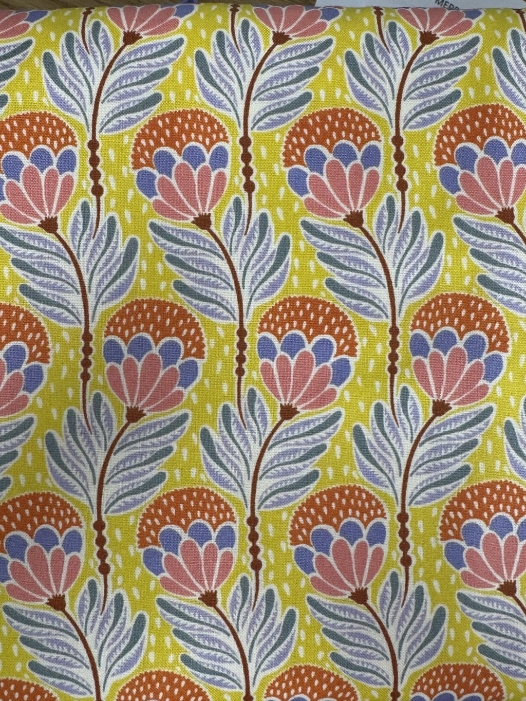 KIT - Pot Holder - Anna Maria Yellow and Blue/Pink Flower 9"x9"