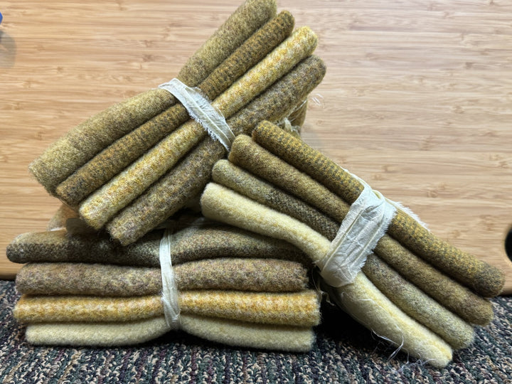 Wool - GOLDS 4 pieces approximately 9"x14" (size AND colors will vary)