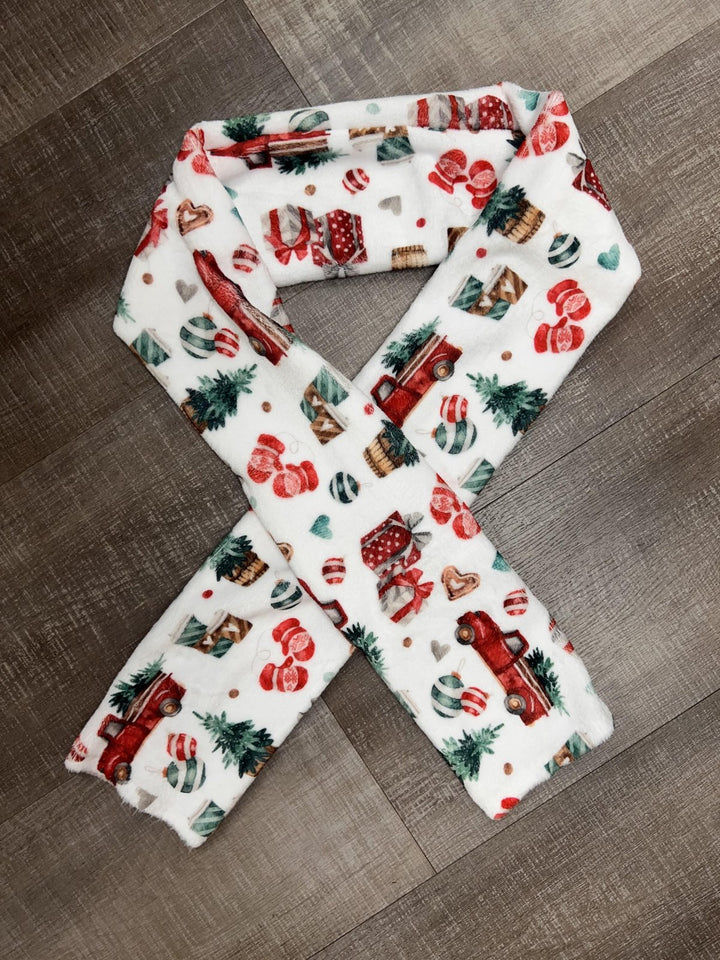 KIT - Christmas Red Truck Cuddle Scarf 60" X 5"