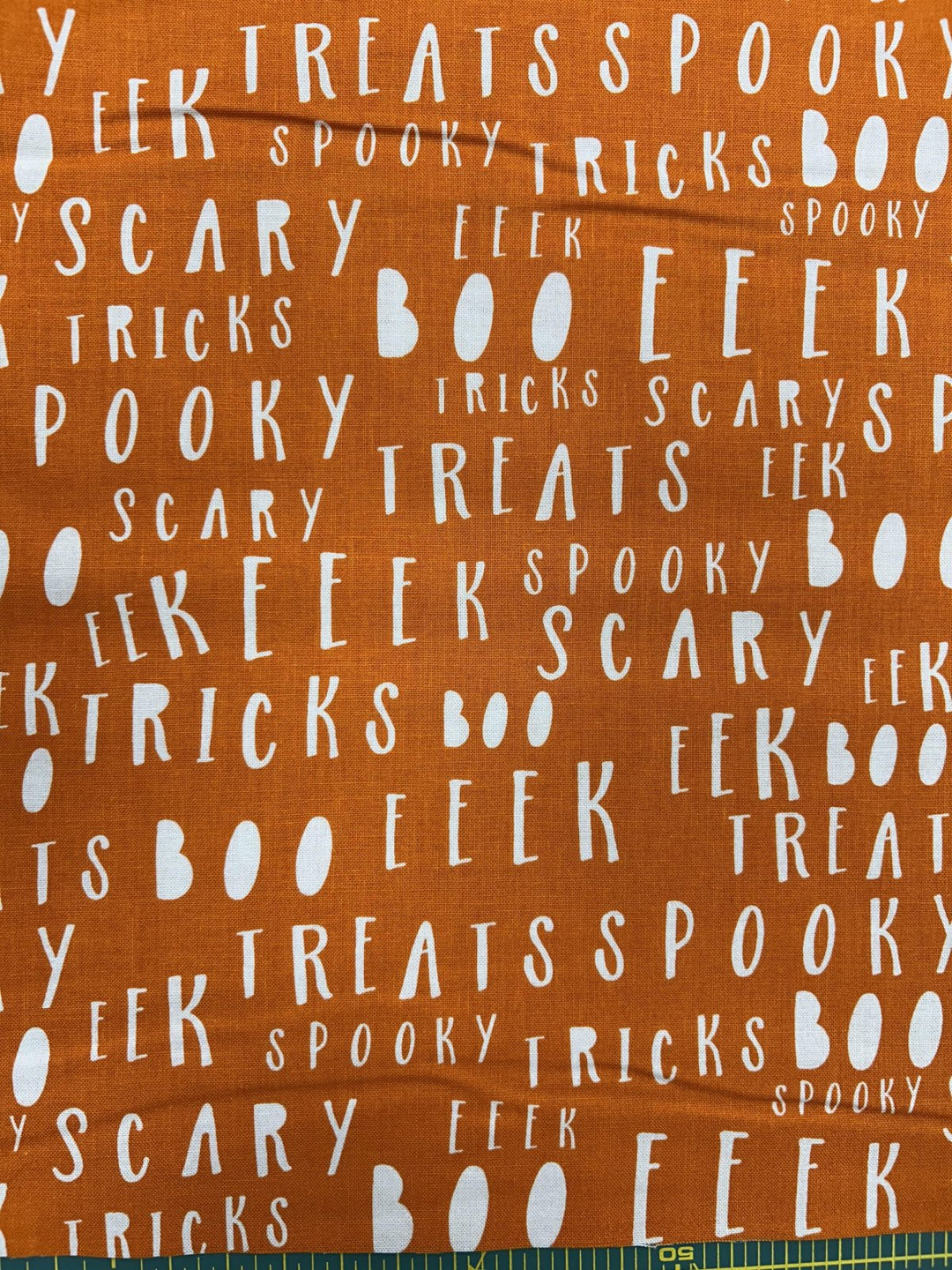KIT - Pot Holder - Orange Halloween Words 9"x9"