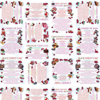 Benartex - Cherry Hill - Cherry Recipes White - 14317-09