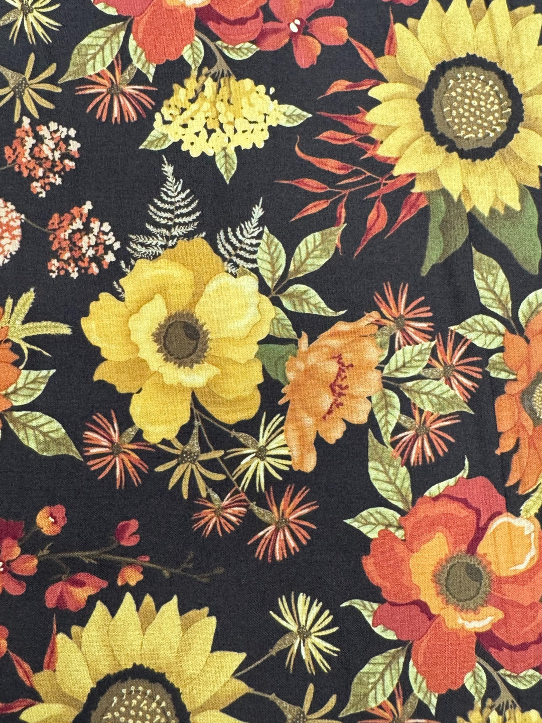 KIT - Pot Holder - Brown Fall Floral 9"x9"