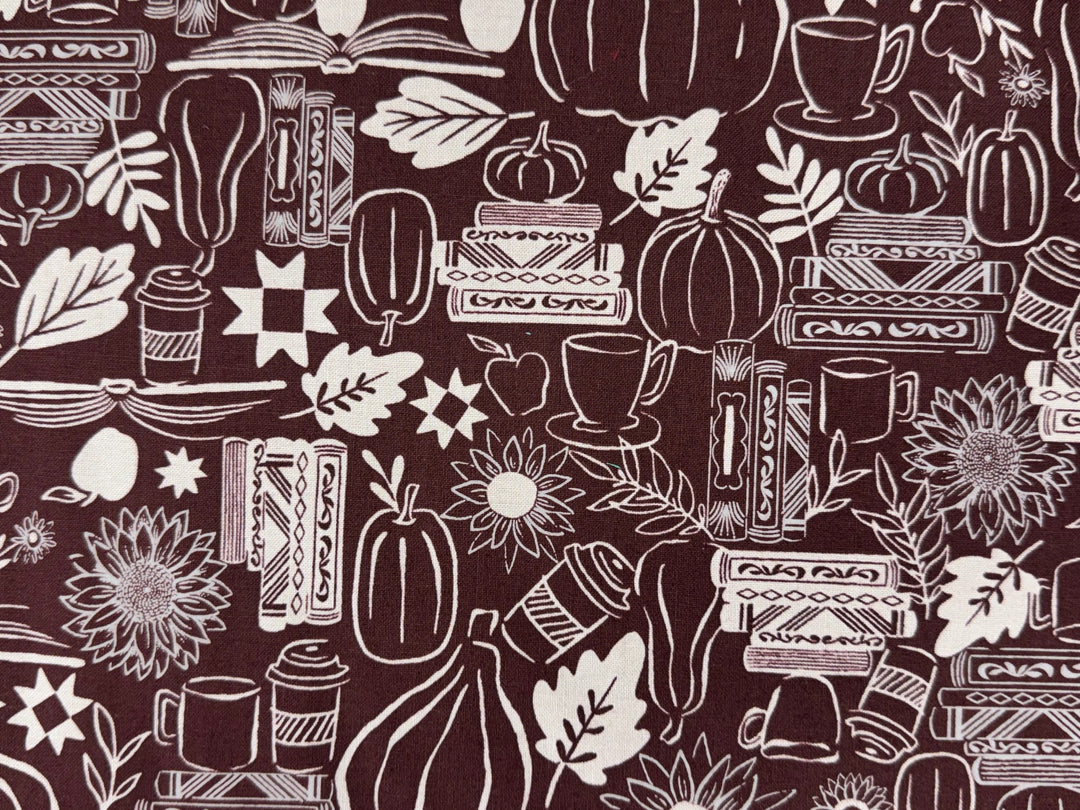 KIT - Pot Holder - Purple Pumpkins & Leaves  9"x9"