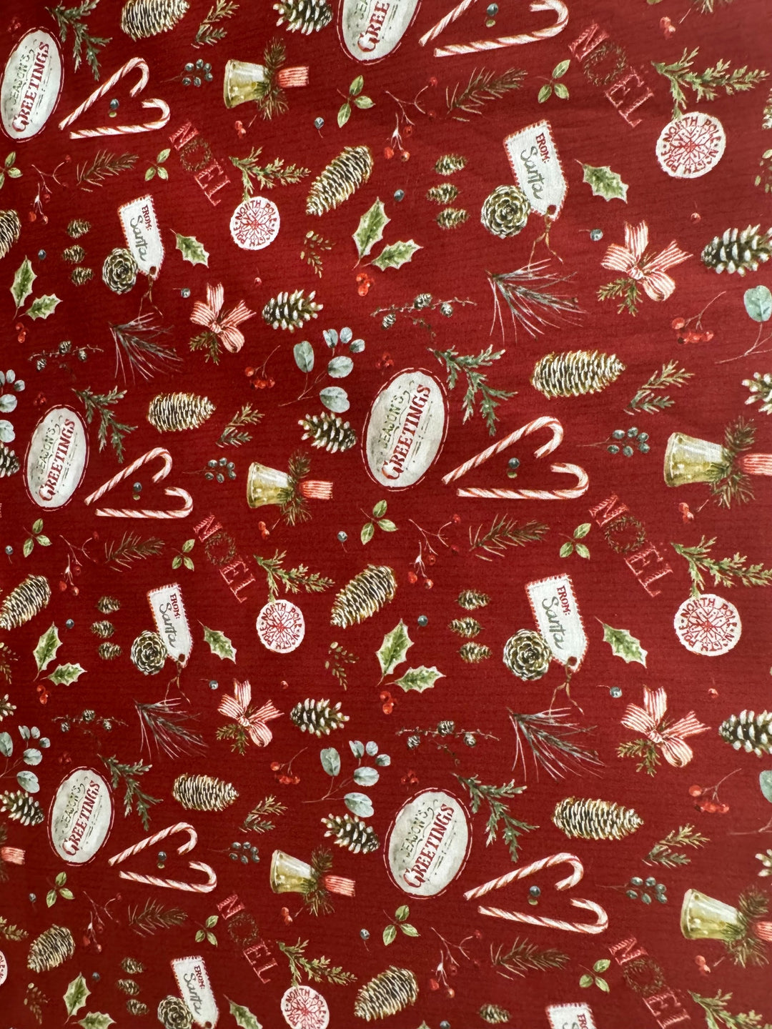KIT - Pot Holder - Red Tossed Christmas  9"x9"