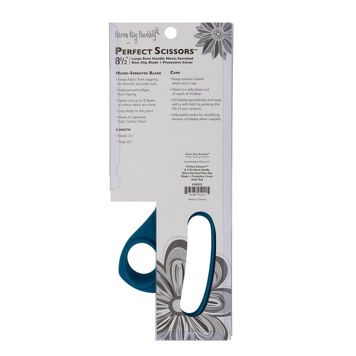 Scissor - Perfect Scissors Dark Teal 8-1/2in Bent Handle Micro-Serrated Non-Slip Blade