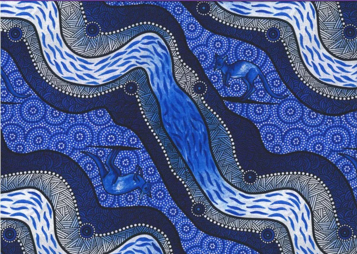 M&S Textiles - Aboriginal - Kangaroo River Camp Ink