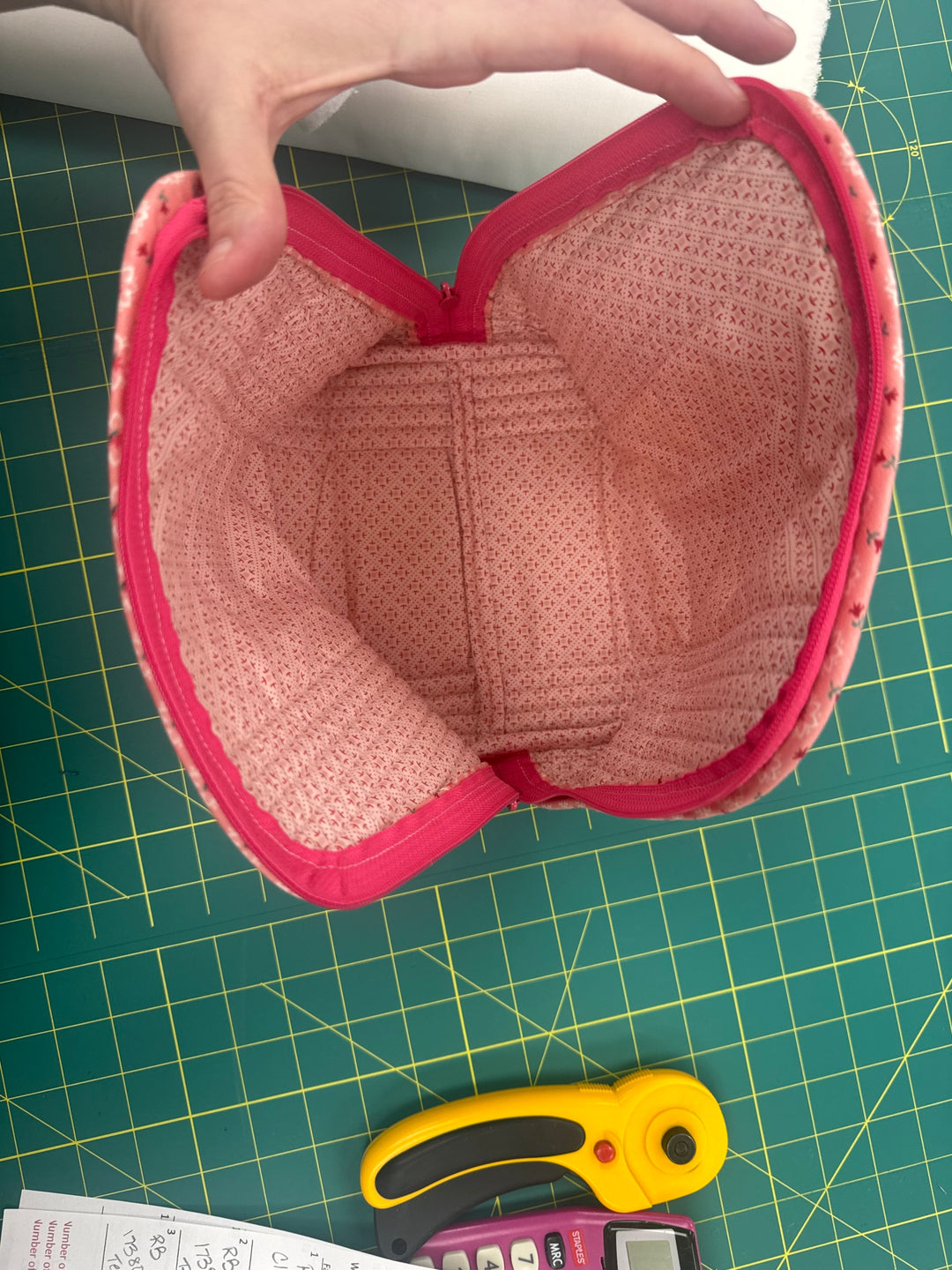 Kit - Berry and Sage Flying Geese Pouch Trio 10.5"x8.5"x5" (pattern NOT included)