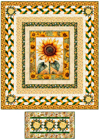 Kit - Big Sunflower Award Quilt 70"x78"
