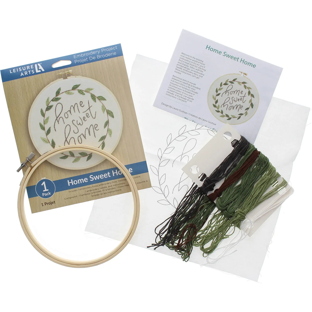 Leisure Arts Kit Embroidery 6" Home Sweet Home