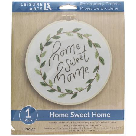 Leisure Arts Kit Embroidery 6" Home Sweet Home