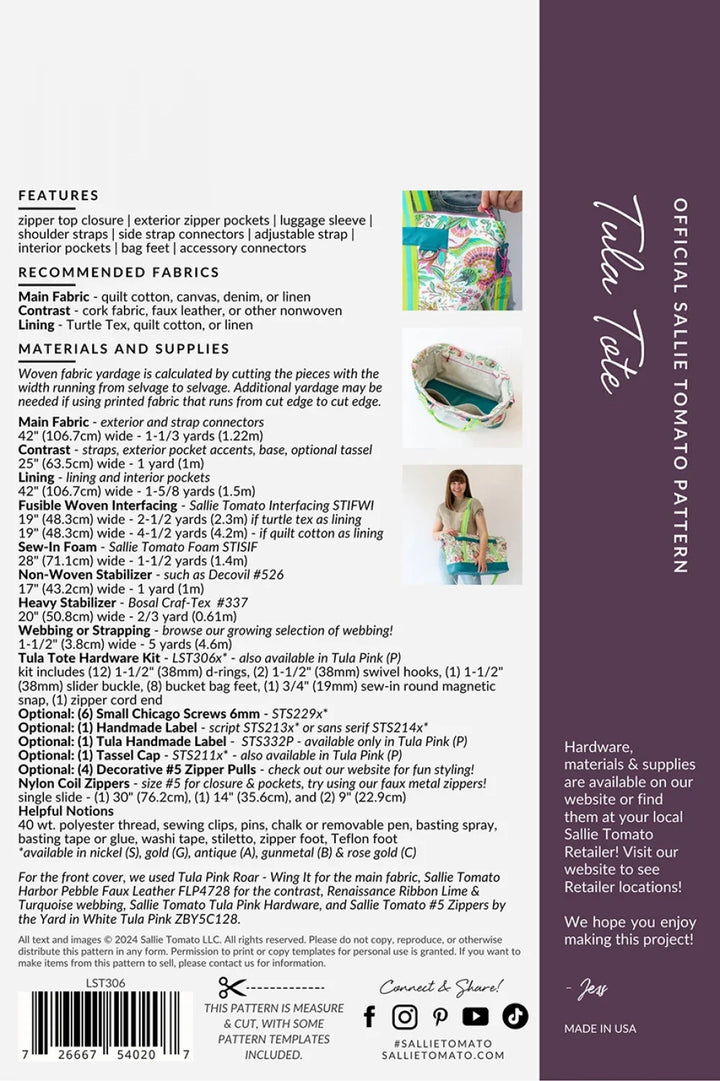 Pattern - Tula Tote Paper Pattern