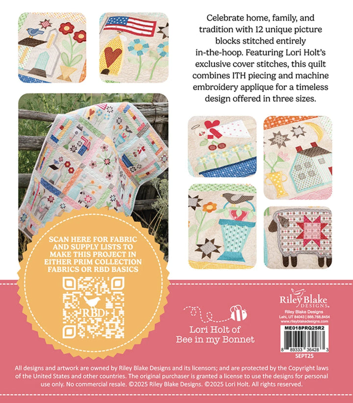 Machine Embroidery - Lori Holt - Prim Quilt - USB