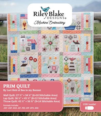 Machine Embroidery - Lori Holt - Prim Quilt - USB