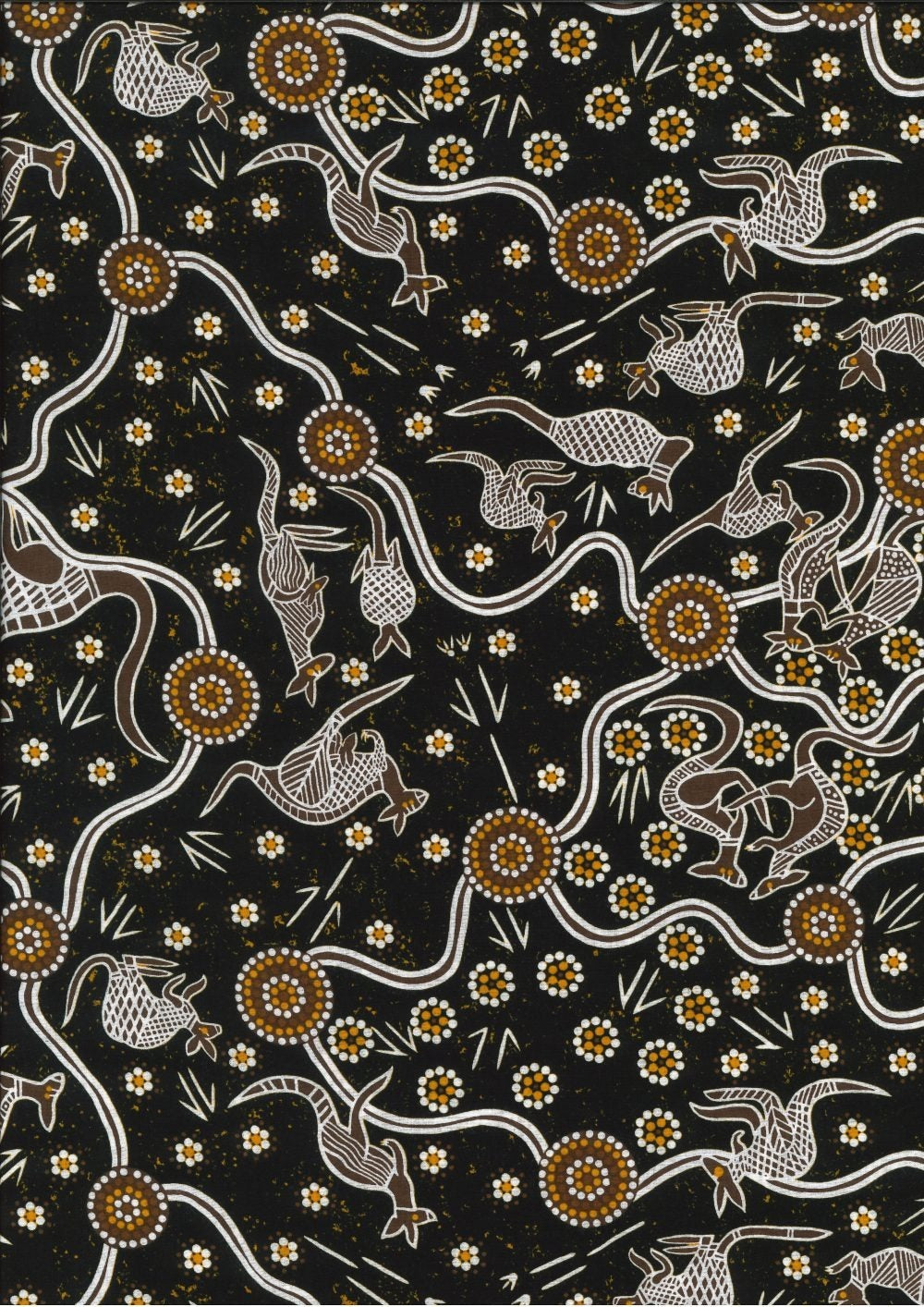 M&S Textiles - Aboriginal - Kangaroo Dreaming Tan