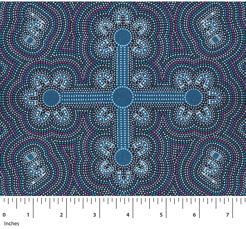 M&S Textiles - Aboriginal - Ladies Dancing at Ceremony Purple