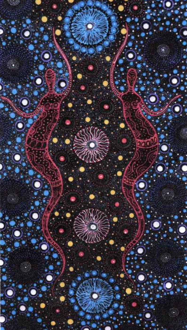 M&S Textiles - Aboriginal - Two Sisters Collecting Blue