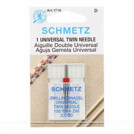 Schmetz Sewing Machine Needles - (Universal) Twin, Pack of 2 (Various  Sizes)