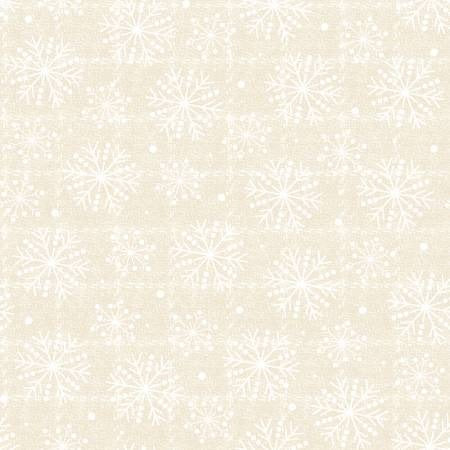Maywood - Holly Jolly FLANNEL - Cream Snowflakes