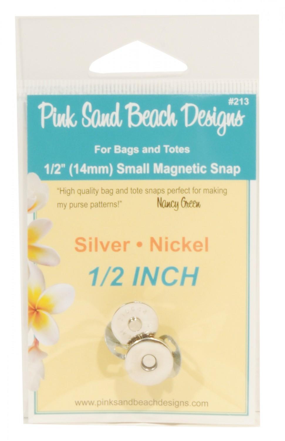 Bag - Small Magnetic Purse Snap - Silver Nickel 1/2in (14mm)