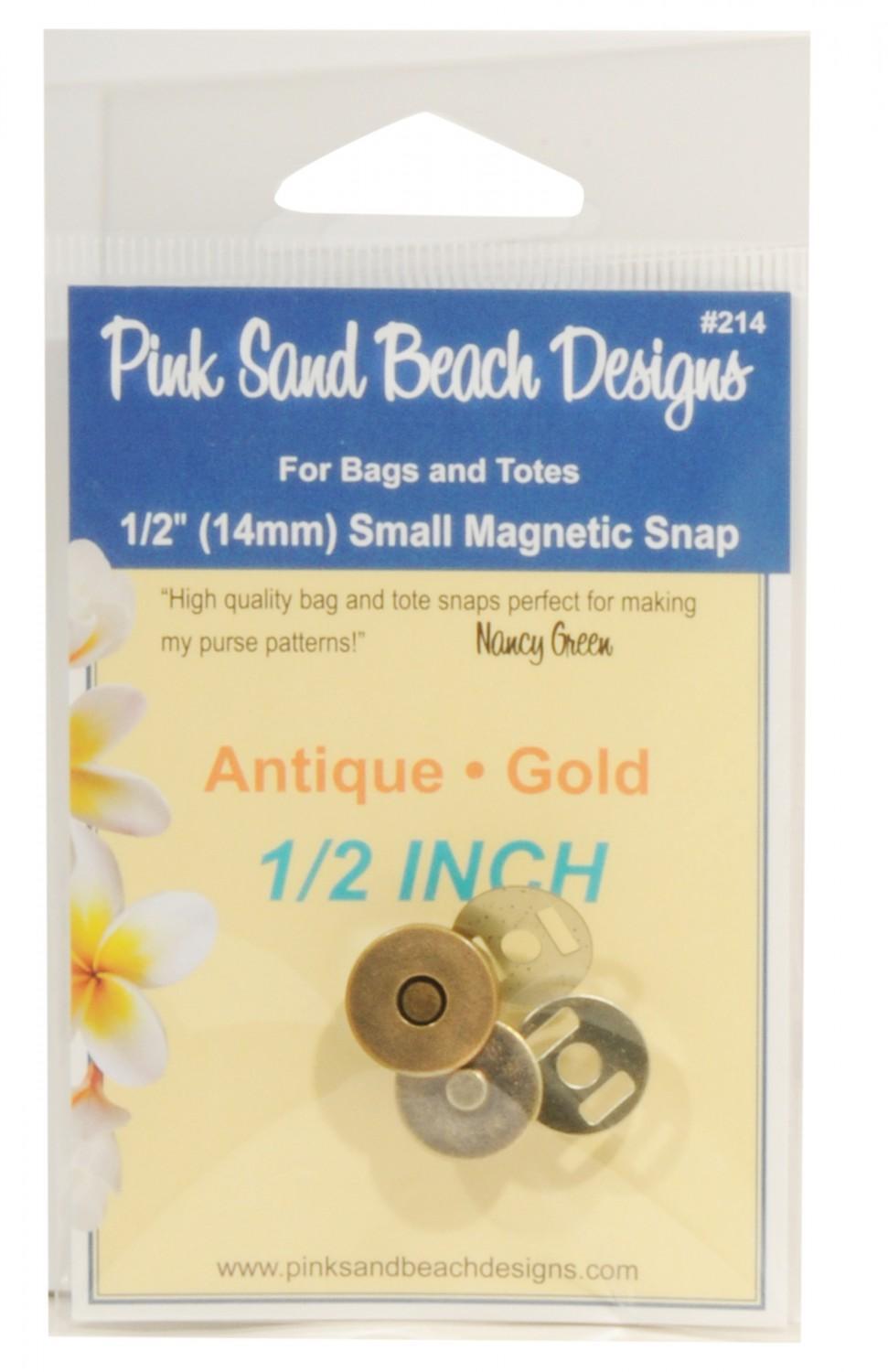 BAG - Small Magnetic Purse Snap - Antique Gold 1/2in (14mm)