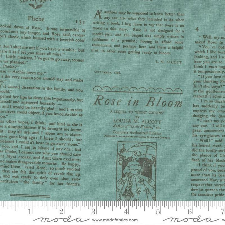 Moda - Love Note - Lella Boutique -  Green newsprint