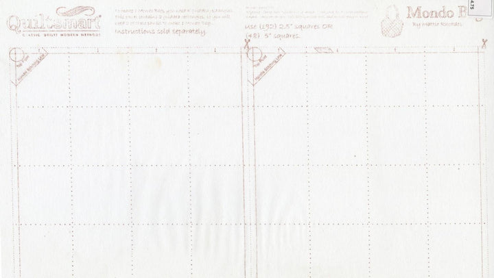 Panel - Quilt Smart - Mondo Bag Pre Printed Interfacing - 2 PANELS ONLY