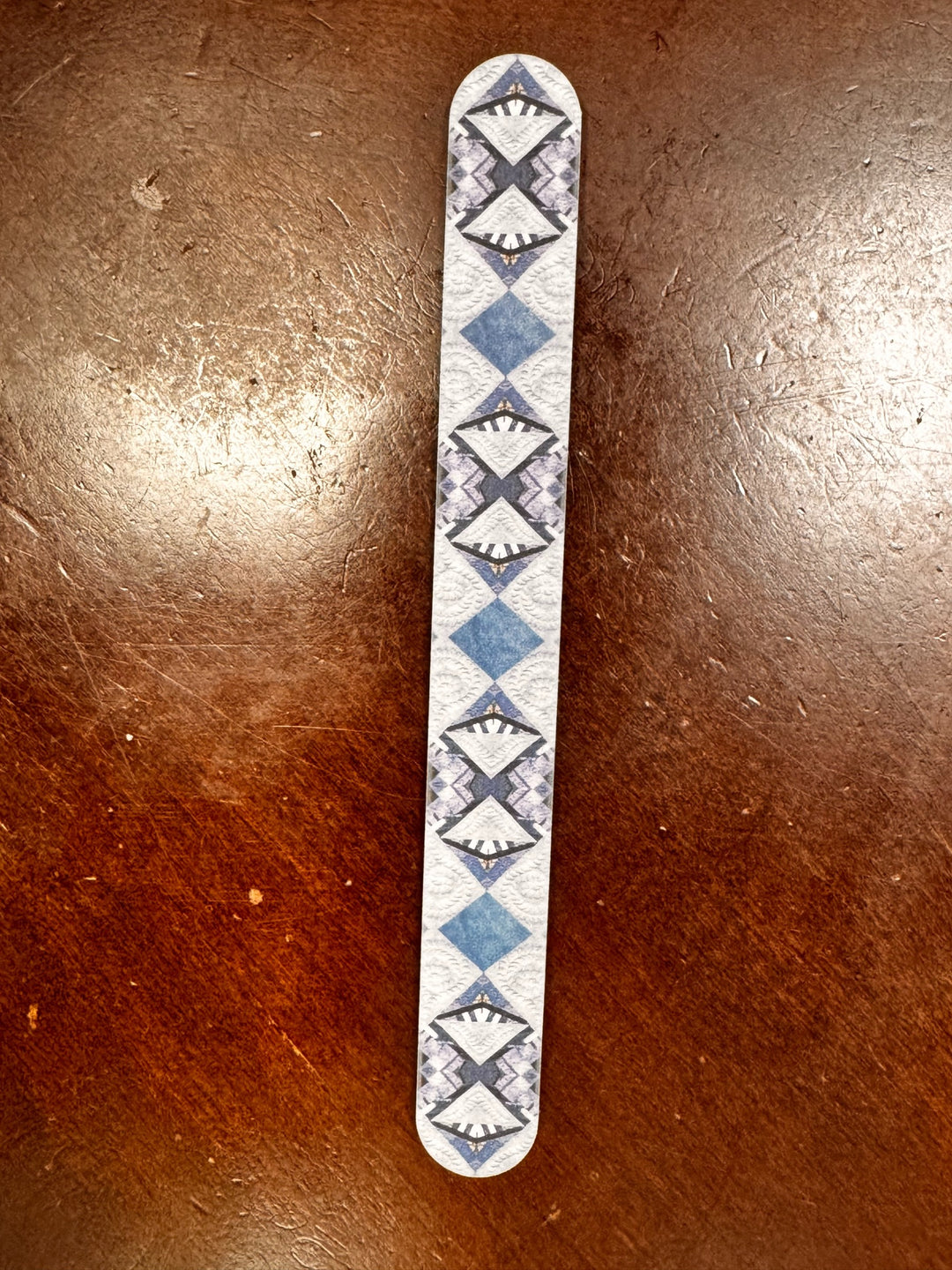 Nail Files - Blue Fan with Squares