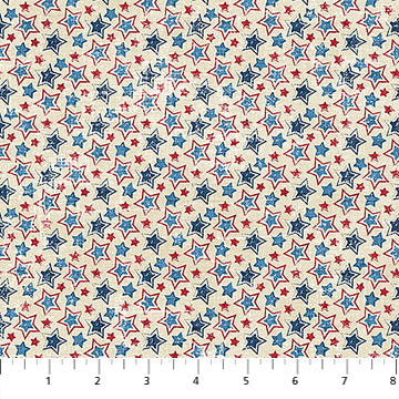 Northcott - American Heartland - Star Toss CREAM Multi