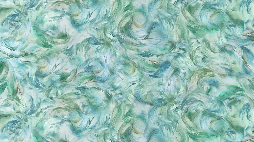 Northcott - Raven's Call - Swirl Texture - Light Teal