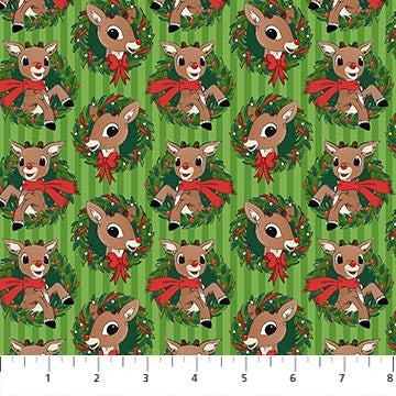Northcott - Rudolph The Red Nosed Reindeer - Rudolph Wreath - Green