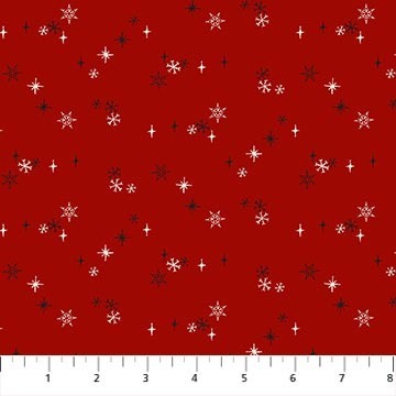 Northcott - Rudolph The Red Nosed Reindeer - Snow - Dark Red
