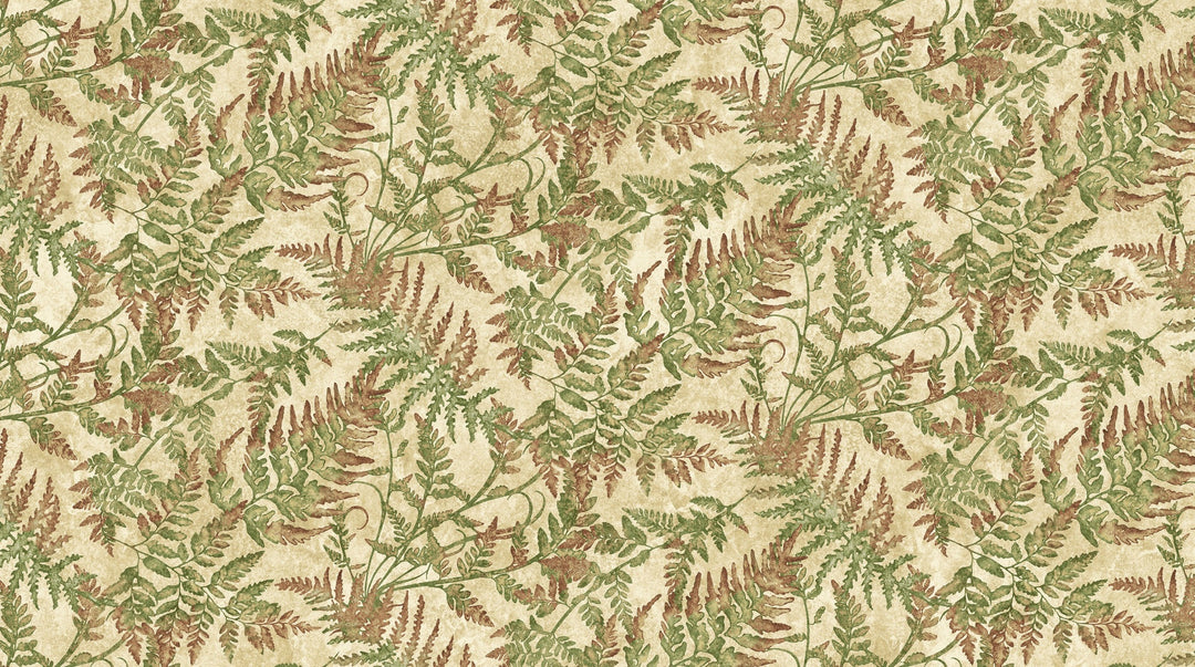 Northcott - Stonehenge Organics - Ferns Beige Multi