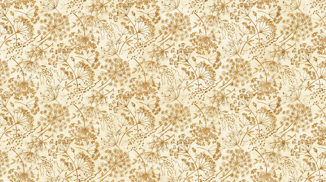 Northcott - Stonehenge Organics - Queen's Anne Lace Cream/rust
