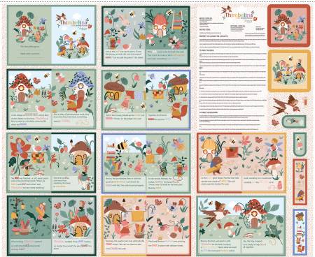 Panel - Riley Blake - Thimbelina & the Sewing Fairies 35 1/2in x 43 1/2in Storybook