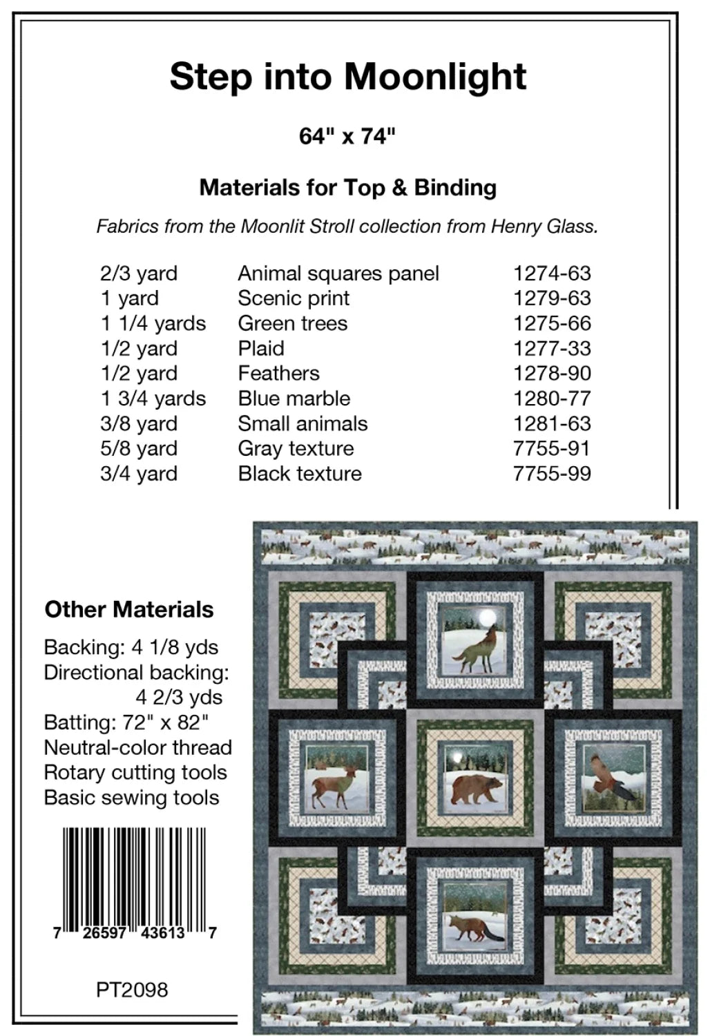 Pattern - Pine Tree Country Quilts - Step into Moonlight