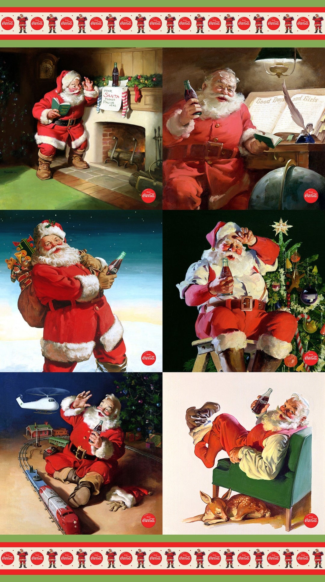 Panel - Northcott - Coca Cola Christmas Multi Block 24"