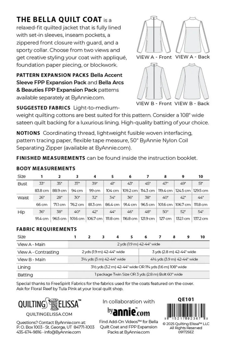 Pattern - ByAnnie - Bella Quilt Coat