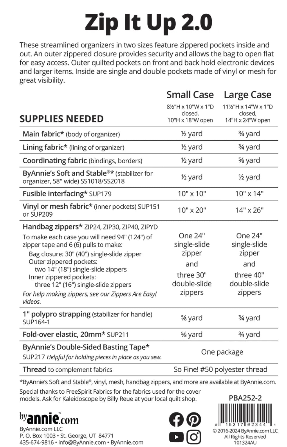 Pattern - ByAnnie - Zip It Up 2.0