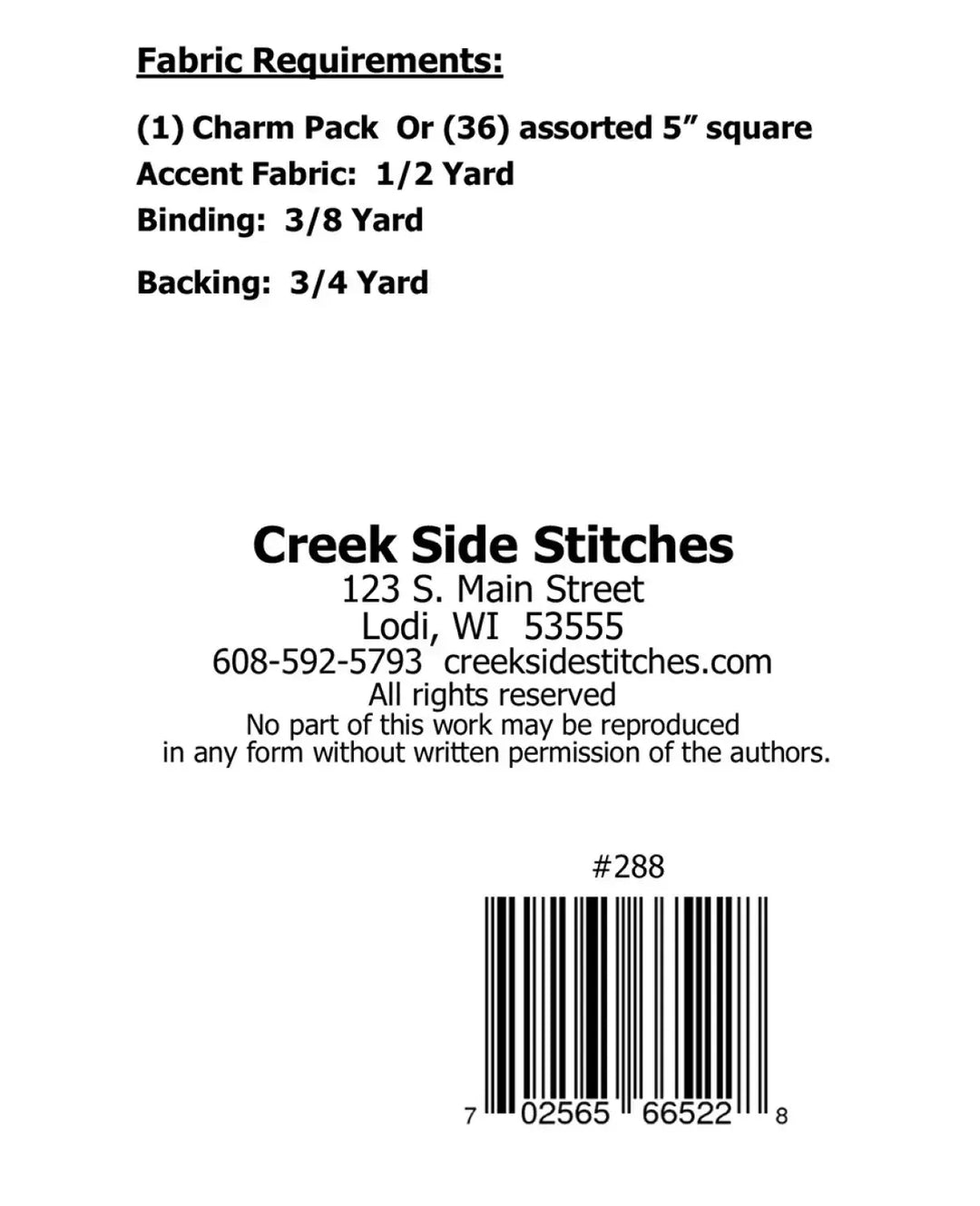 Pattern - Creek Side Stitches - Charming Road to Nowhere