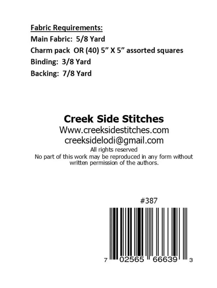 Pattern - Creek Side Stitches - Ups And Downs Charm