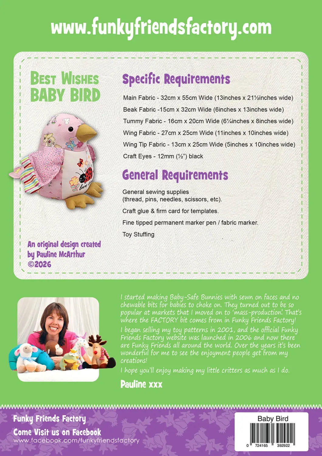 Pattern - Funky Friends Factory - Best Wishes Baby Bird