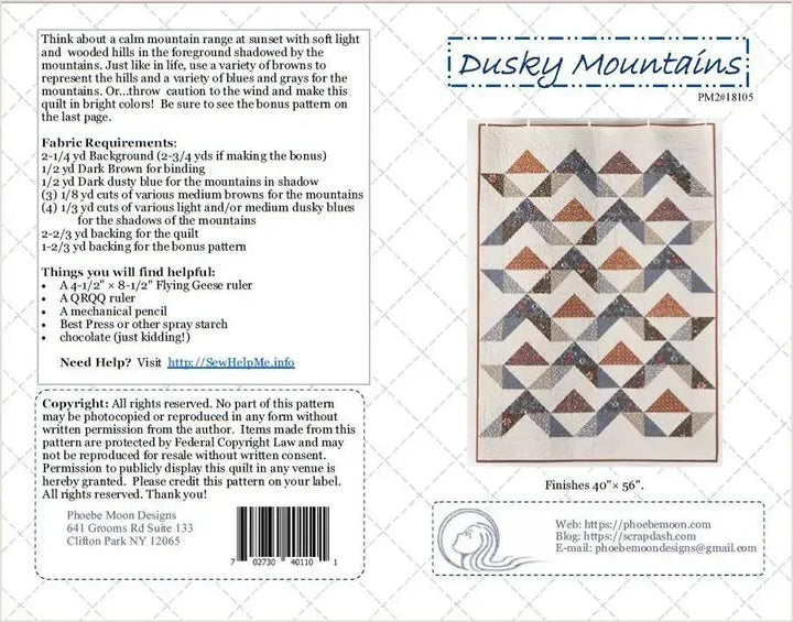 Pattern - PhoebeMoon Designs - Dusky Mountains