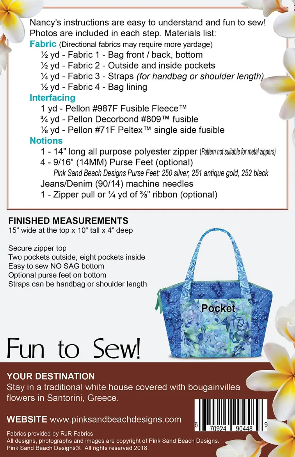 Pattern - Pink Sand Beach - Santorini Handbag