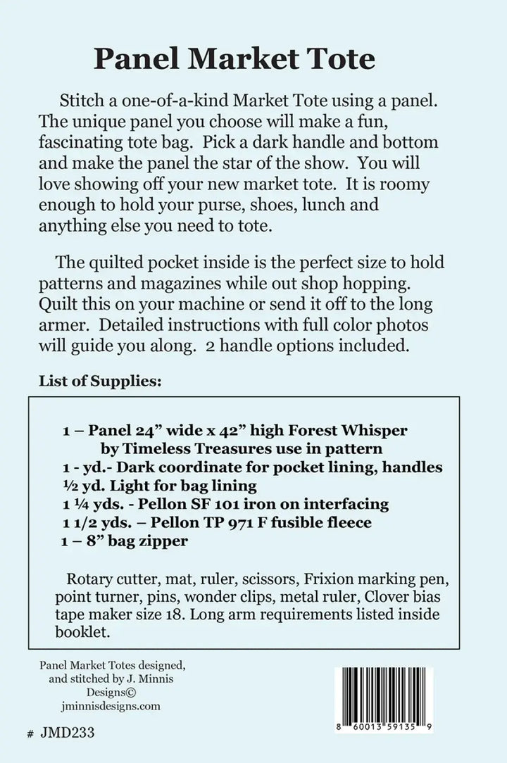 Pattern - Quilt Woman - Playing with Panels Market Tote